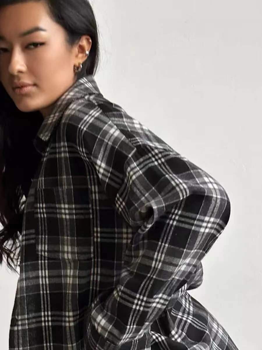 Retro Style Versatile Loose Plaid Long Sleeve Shirt