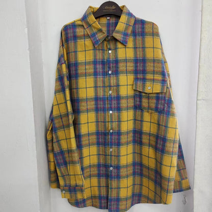 Retro Style Versatile Loose Plaid Long Sleeve Shirt