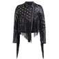 Tassel Coat Women's Leather Stud Star Short Lapel